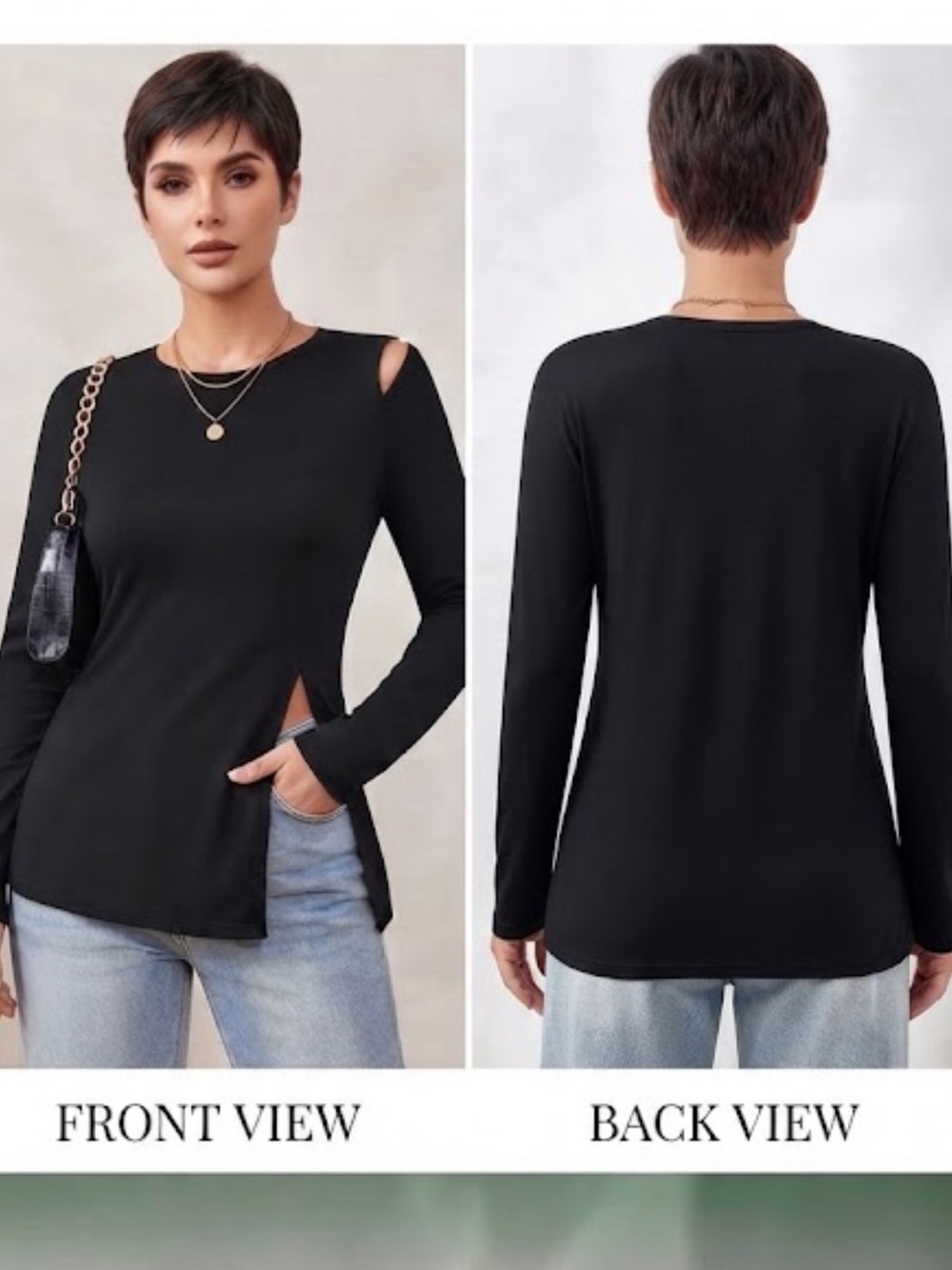SHEIN Essnce Cut Out Split Hem Tee size XS new without tag
